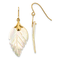 14K Yellow Gold Mother of Pearl Leaf Dangle Earrings