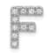 Rhodium Over 14K White Gold Diamond Letter F Initial Charm