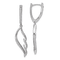 Rhodium Over 14k White Gold Diamond Wing Hinged Hoop Dangle Earrings