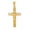 14k Yellow Gold Polished Satin and Diamond-Cut Crucifix Pendant