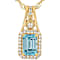 Blue Zircon And White Zircon Pendant Necklace In 18K Gold Over Sterling
Silver 1.75ctw