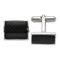 Stainless Steel Polished Black Carbon Fiber Inlay Cuff Links