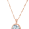 Pear Aquamarine and Cubic Zirconia 18K Rose Gold Over Sterling Silver
Pendant with chain, 6.06ctw