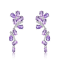 Amethyst Rhodium Over Sterling Silver Dangle Earrings