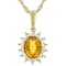 Fire Opal And White Zircon Pendant Necklace In 18K Gold Over Sterling
Silver 0.96ctw