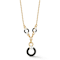 Rachel Zoe Simulated Pearl and Black Enamel Lariat Necklace in 14K Gold
Over Brass