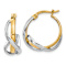 14k Two-tone Polished 13/16" Twisted Hoop Earrings
