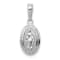 Rhodium Over 14K White Gold Miraculous Medal Charm