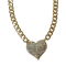AB Crystal Gold Tone Center Heart Pendant Necklace.