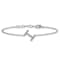 Rhodium Over 14k White Gold Diamond Sideways Letter I Bracelet