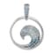 Rhodium Over Sterling Silver Polished Cubic Zirconia Wave Pendant