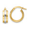 14k Two-tone Diamond-Cut 5/8" Hoop Earrings