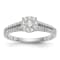 Rhodium Over 14K White Gold Lab Grown Diamond Cluster Engagement Ring 0.475ctw