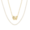 CZ Initial W Tennis Necklace And Pendant Set In 14K Gold Over Brass 4.05ctw