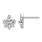 Rhodium Over 14k White Gold 10mm Fleur-De-Lis Stud Earrings with round Diamonds