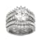 Lab Created White Sapphire Sterling Silver Bridal Ring Set 6.16ctw