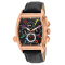 Christian Van Sant Men's Grandeur Black Dial, Multi-color Accents, Rose
Bezel, Black Leather Watch
