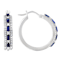 Lab-Created Sapphire And Lab-Grown Diamond Hoop Earrings In Sterling
Silver 1.05ctw