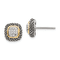 Sterling Silver Antiqued with 14K Accent Diamond Post Earrings