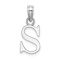 Rhodium Over 14k White Gold Polished Block Letter S Initial Pendant
