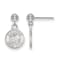 Rhodium Over Sterling Silver MLB LogoArt Boston Red Sox Dangle Post Earrings