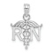 Rhodium Over 14k White Gold RN Registered Nurse Pendant