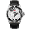 Seapro Men's Voyager White Dial, Black Bezel, Black Leather Strap Watch
