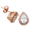 White and Pink Cubic Zirconia 14k Rose Gold Over Brass Earrings 5.41ctw