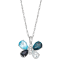 White Diamond Accent and Multi Gemstone 10K White Gold Butterfly Pendant 2.17ctw