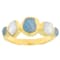 Freeform Mother-Of-Pearl And Aquamarine Ring In 18K Gold Over Sterling
Silver 0.80ctw