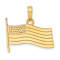 10K Yellow Gold Textured American Flag Charm