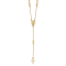 14K Yellow Gold Rosary Design Miraculous Medal Cross Y-Drop