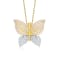 Two-Tone 14K Yellow Gold & Rhodium Plated over brass with Clear CZ
Butterfly Pendant Necklace