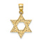 14k Yellow Gold Textured Swirls Star Of David Charm