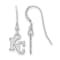 Rhodium Over Sterling Silver MLB LogoArt Kansas City Royals Dangle Earrings