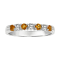 14K White Gold Citrine and Diamond Wedding Band 0.45ctw