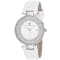Christian Van Sant Women's Dazzle White Dial, White Leather Strap Watch