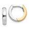 14k Two-tone 7/16" Round Hinged Hoop Earrings