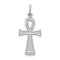 Rhodium Over 14k White Gold Brushed and Textured Ankh Cross Pendant