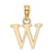 14k Yellow Gold Polished Block Letter W Initial Pendant
