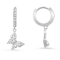 White Cubic Zirconia Rhodium Over Sterling Silver Butterfly Earrings 0.45ctw