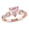 Morganite and Diamond 10K Rose Gold Ring 1.78ctw