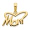 14k Yellow Gold Mom Heart Pendant