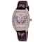 Christian Van Sant Women's Papillon Rose Dial, Black Leather Strap Watch