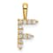 14K Yellow Gold Lab Grown Diamond Letter F Initial Pendant