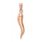 14k Rose Gold Large 3D Italian Horn Pendant