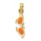 14k Yellow Gold 3D Orange Enameled Butterfly Sunglasses Pendant