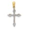 14k Yellow Gold and Rhodium Over 14k Yellow Gold Diamond Cross Pendant