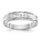 Rhodium Over 14K White Gold AA Quality Trio Mens Wedding Band
