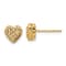 14k Yellow Gold Polished Diamond-Cut Heart Stud Earrings